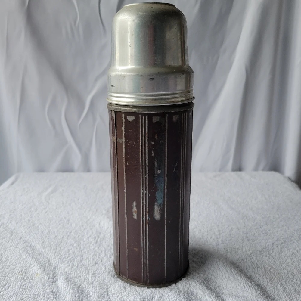 Vintage Columbia Thermos from Landers, Fray and  Clark, New Britain Conn. Brown
